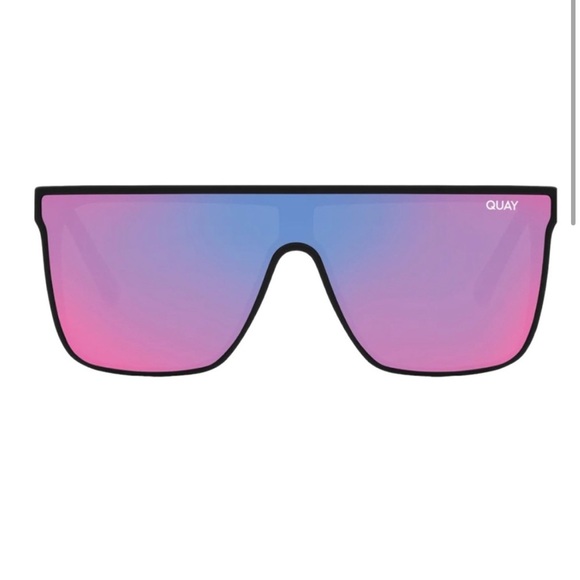 Quay Australia Nightfall Shield Sunglasses Matte Black Pink - Picture 2 of 7